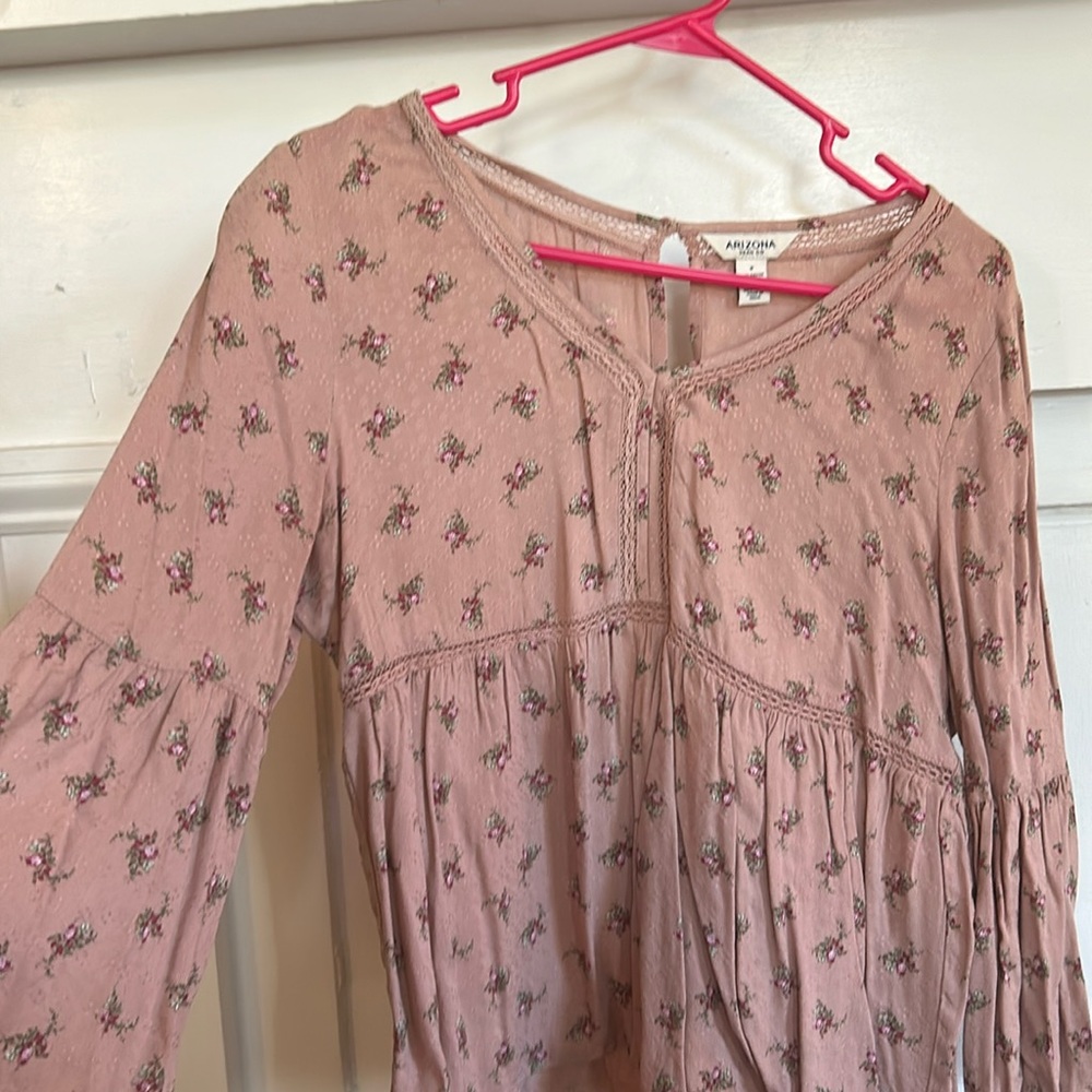 Pale pink floral shirt
